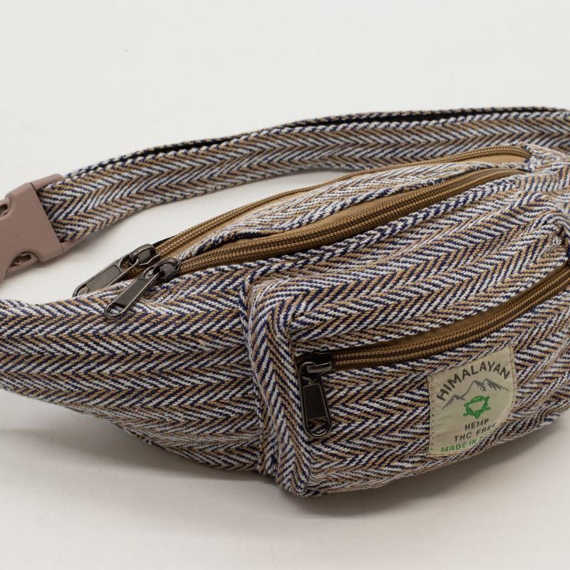 Sac banane en coton et chanvre – bleu