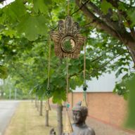 Carillons indiens - Miroir Hamsa petit - 3 cloches - 14x55cm