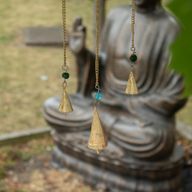 Carillons indiens - Miroir Hamsa petit - 3 cloches - 14x55cm