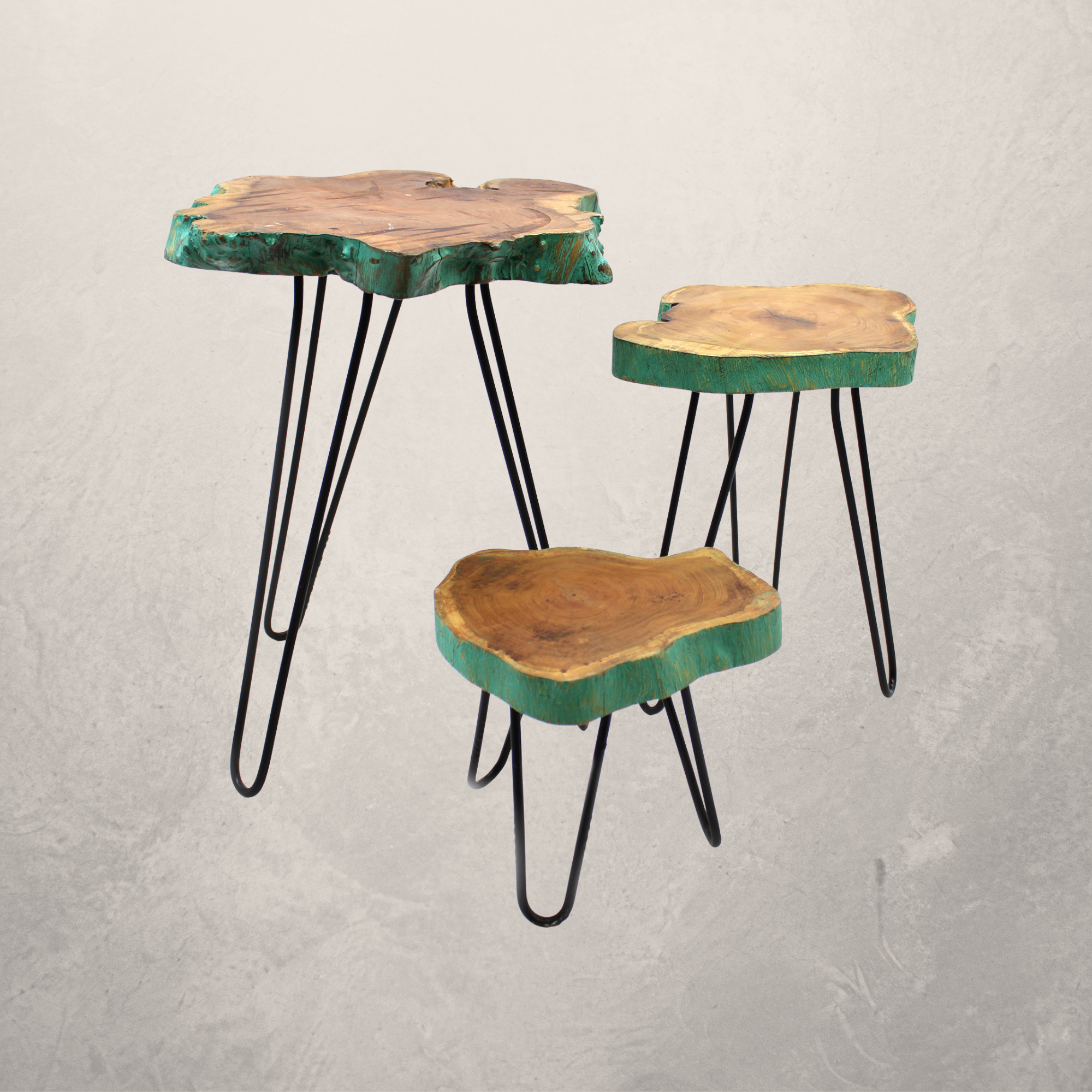 Ensemble de 3 supports pour plantes en bois