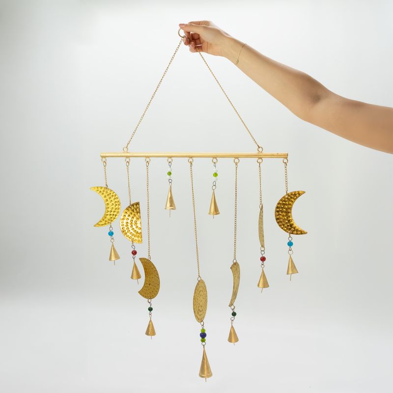Carillons indiens - Carillons en laiton à phases de la Lune - 43×40 cm
