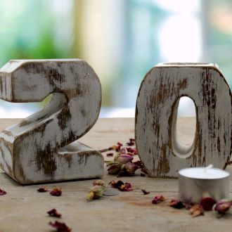 Bougeoirs Chiffres en bois
