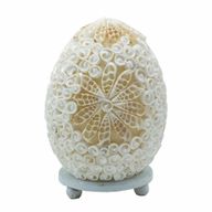 Lampe bohème en coquillage - Coquille d'art taillée ovale - 15 cm
