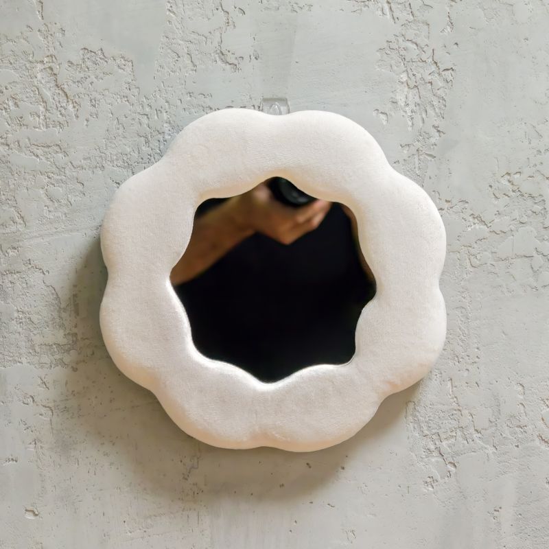 Miroir doux ondulé - Fleur - Pierre
