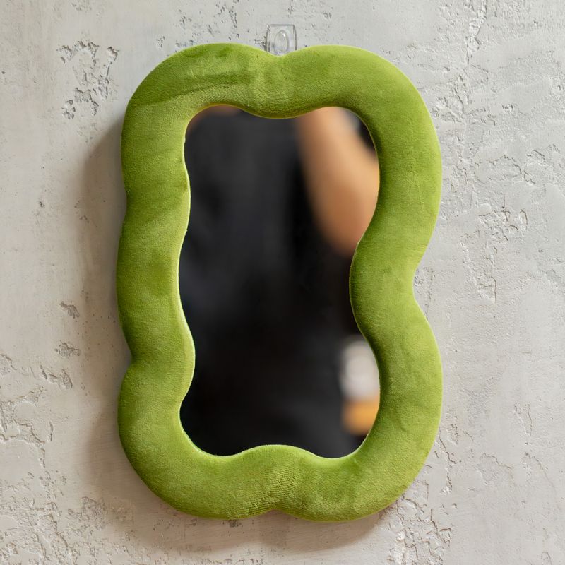 Miroir doux ondulé - Grand Nuage - Vert mousse