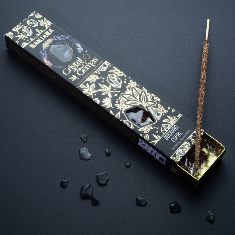 Banjara cristal gemmes - copal obsidien