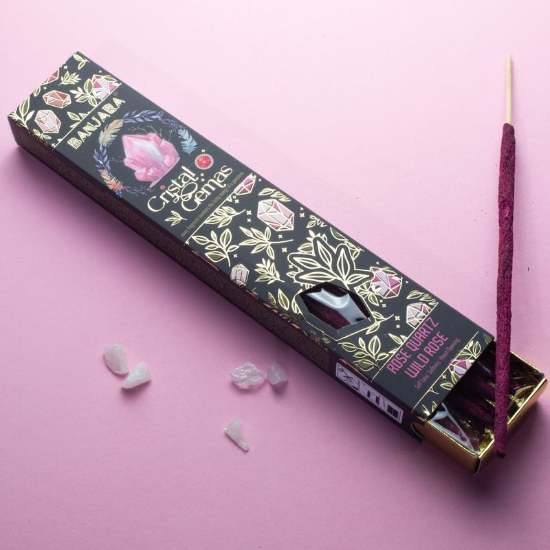Banjara Cristal Gemmes - Quartz rose - Rose sauvage