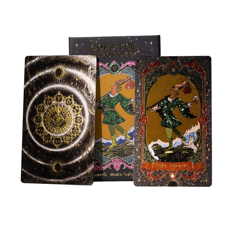 Ensemble de cartes de Tarot en feuille d'or - avec livret