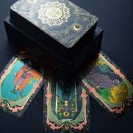 Ensemble de cartes de Tarot en feuille d'or - avec livret