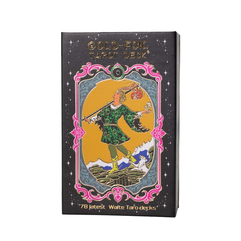 Ensemble de cartes de Tarot en feuille d'or - avec livret