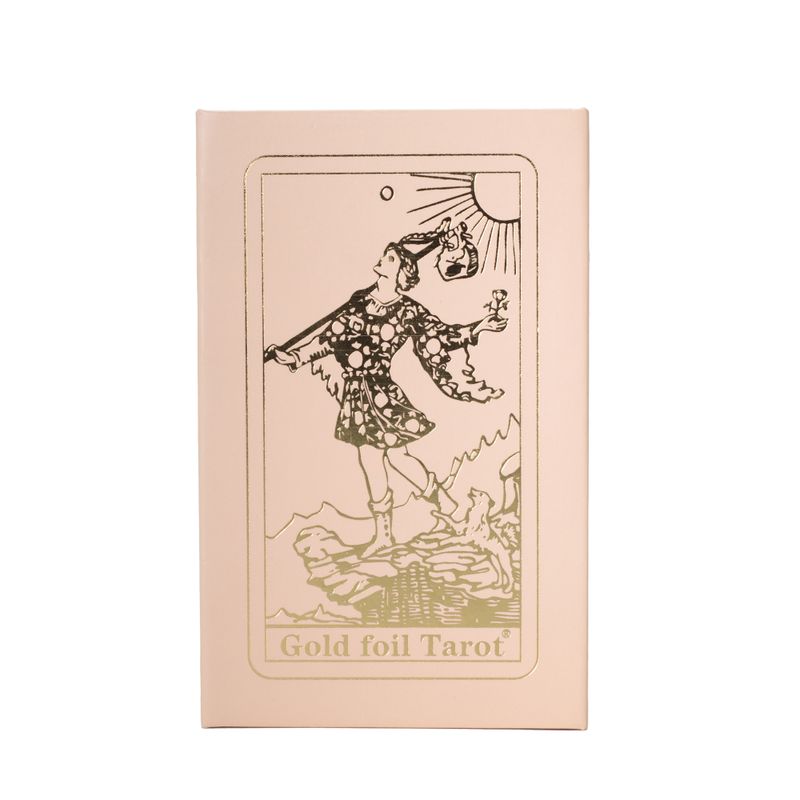 Coffret cadeau de cartes de tarot à dorure rubis dans une boîte rose - avec livret