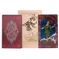 Coffret cadeau de cartes de tarot à dorure rubis dans une boîte rose - avec livret