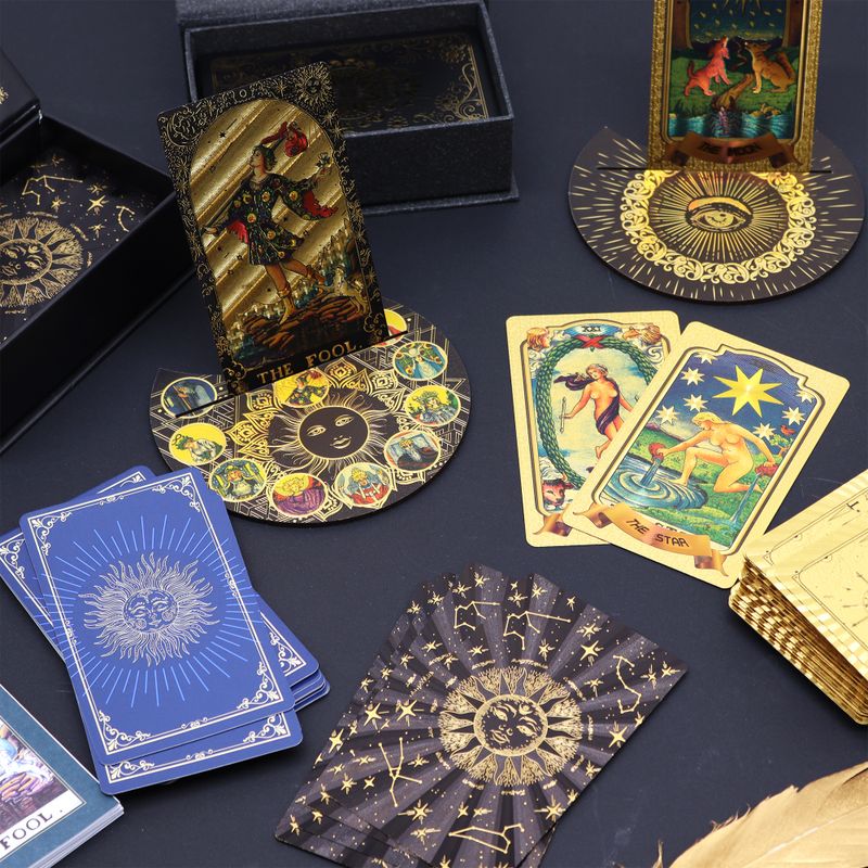 Ensemble de cartes de Tarot Waite à effet argenté – avec livret