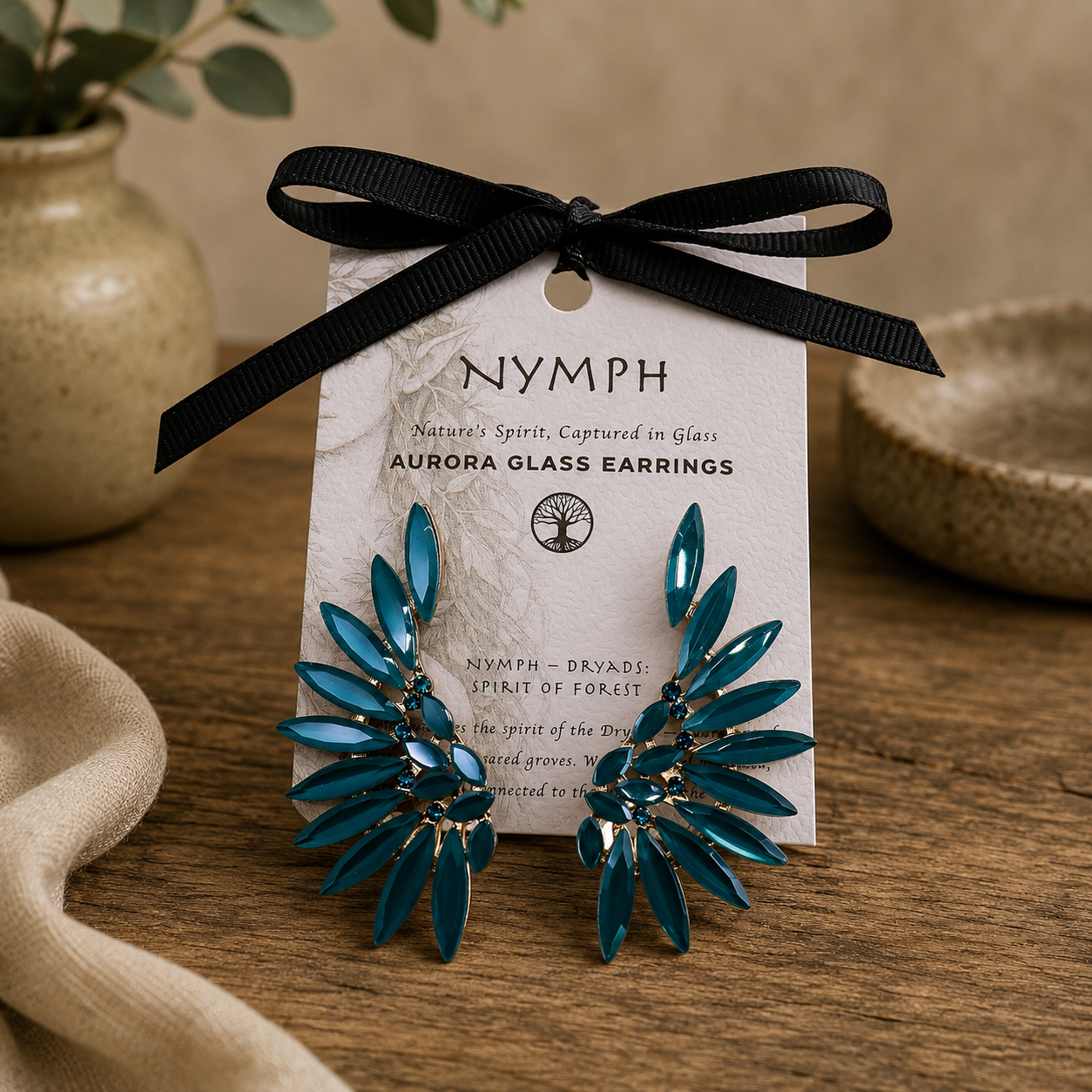 Boucle d'Oreilles en Verre Nymph Aurora