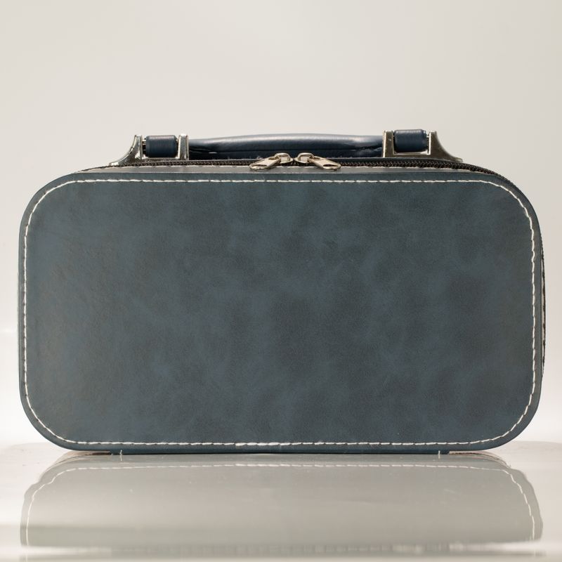 Ensemble de thé de voyage et deux tasses - Oiseau bleu de la dynastie Qing