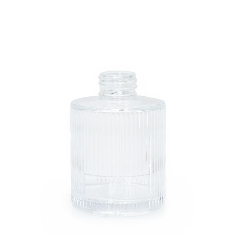 Bouteille diffuseur à roseaux ronde et nervurée de 150 ml (goulot de 28 mm) - Transparent