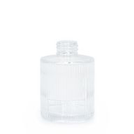 Bouteille diffuseur à roseaux ronde et nervurée de 150 ml (goulot de 28 mm) - Transparent