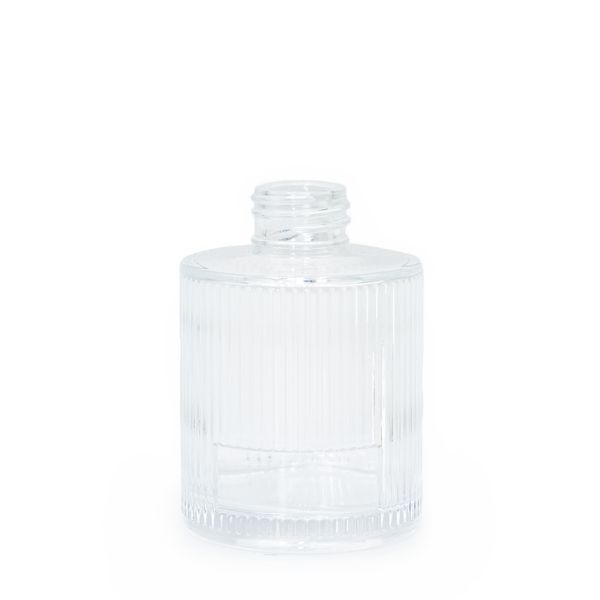 Flacon Diffuseur Rond Nervuré à Roseaux de 150 ml (goulot de 28 mm) - Transparent