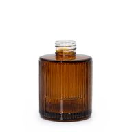 Bouteille de 150 ml ronde à côtes pour diffuseur à roseaux (goulot de 28 mm) - ambre
