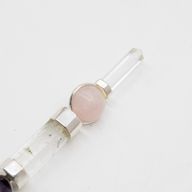 Bâton Axis of Grace - Boules d'améthyste et de quartz rose, tige en quartz - 12 cm