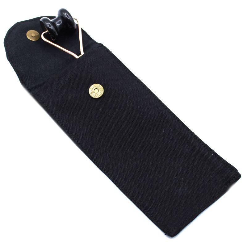 Rouleau pour la ligne de la mâchoire en pierre gemme - Obsidienne noire avec pochette
