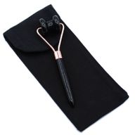 Rouleau pour la ligne de la mâchoire en pierre gemme - Obsidienne noire avec pochette