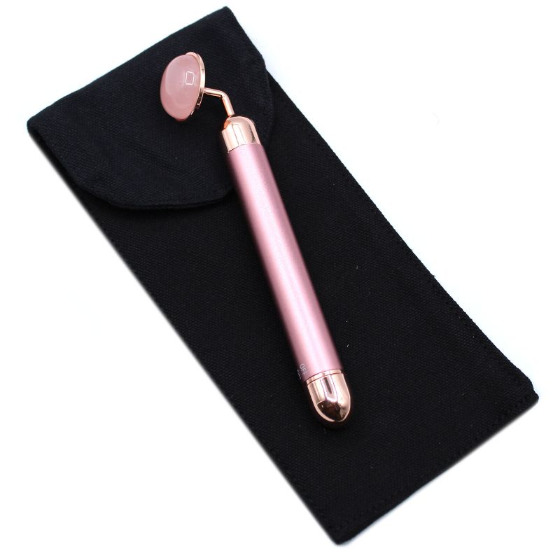 Coussin vibratoire en pierre gemme - Quartz rose avec pochette