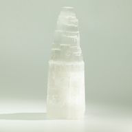 Lampe de tour en sélénite naturelle - 25 cm