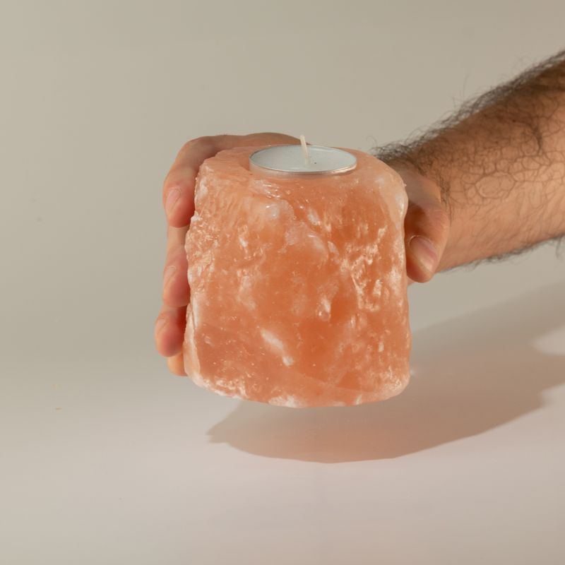 Porte-bougie en sel naturel de qualité 600-800 g