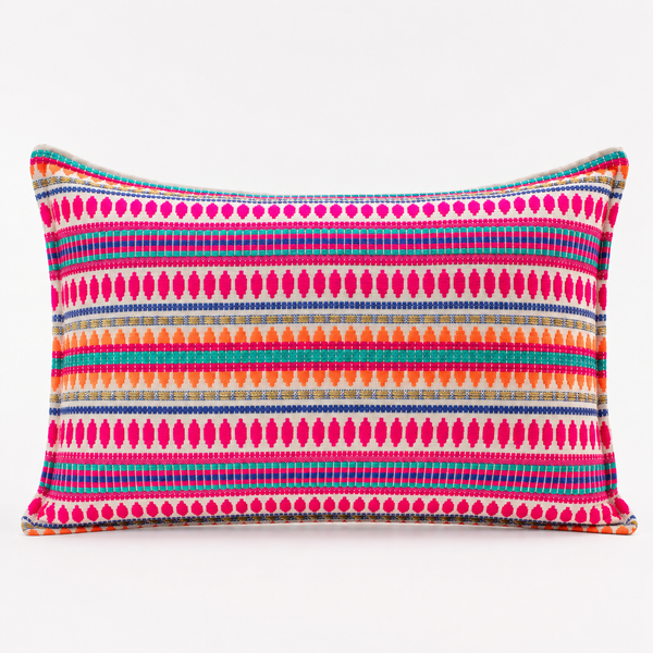 Housse de coussin classique - Rayures néon - 30x50 cm - Style bois