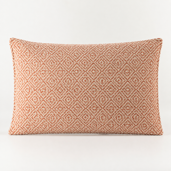 Housse de coussin classique - Carrés bourgogne - 30 × 50 cm - Style bois