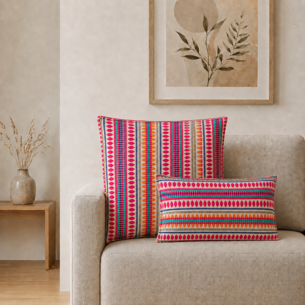 Housse de coussin classique - Rayures néon - 60 x 60 cm - Style Jumbo