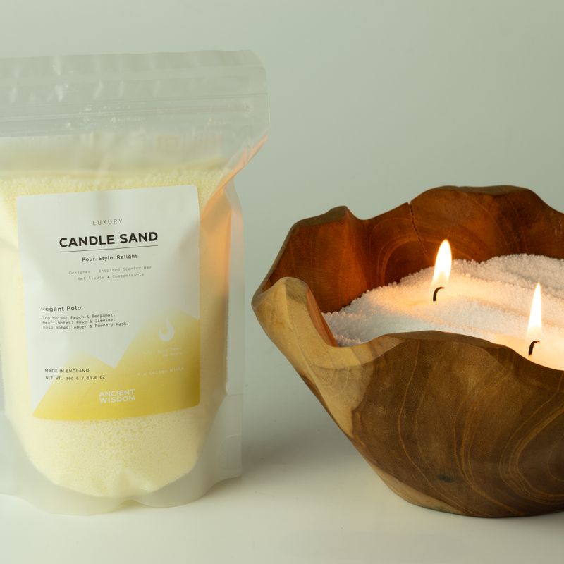 Bougie parfumée couleur sable - Miel chaud - Blush Bloom - 300 g