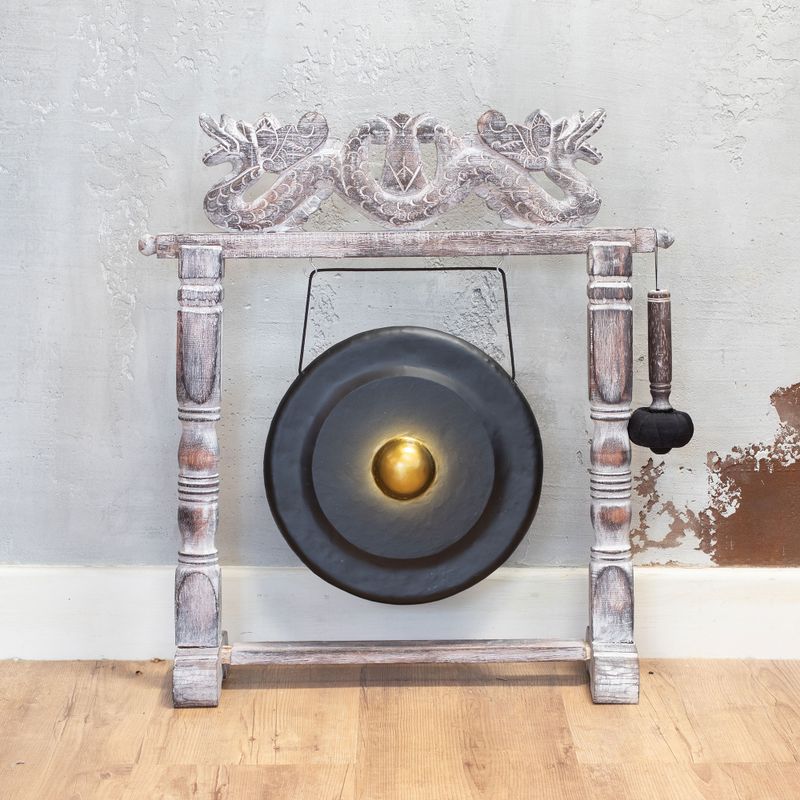 Gong moyen sur pied - 35 cm - Noir