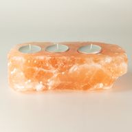 Porte-bougie en sel naturel - 3 trous