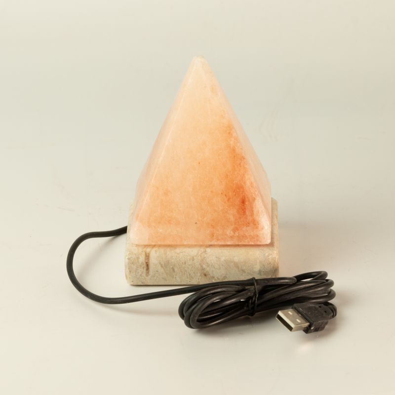 Lampe de sel en pyramide USB de qualité - 9 cm (multicolore)
