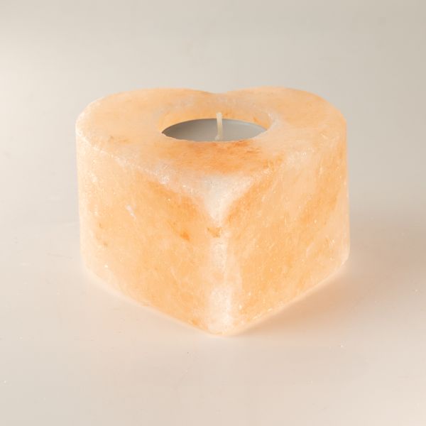 Bougeoirs en cristal de Sel de l’Himalaya - Coeur Moyen