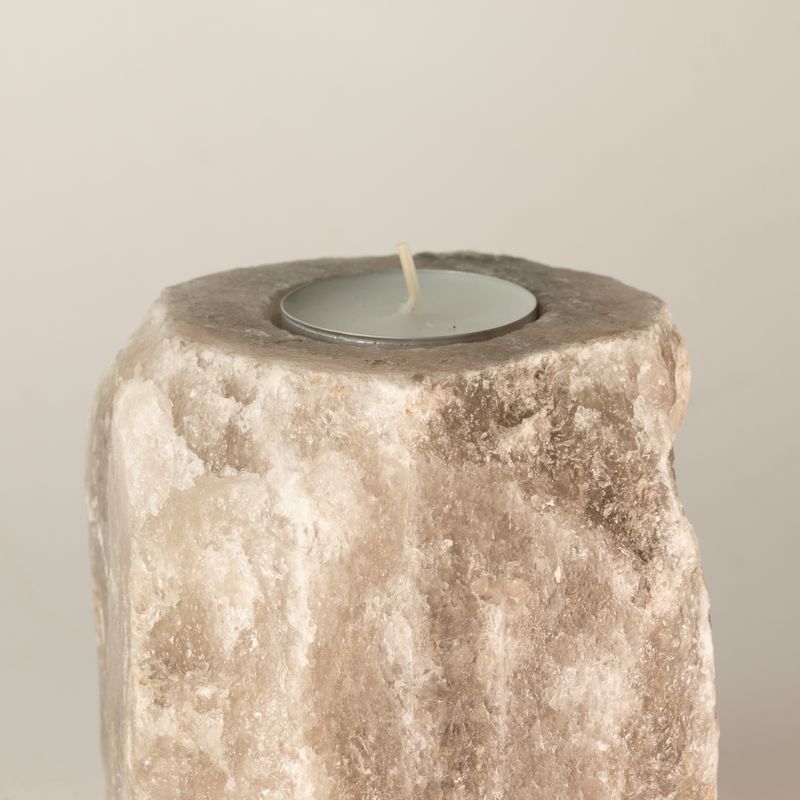 Porte-bougie en sel gris 600-800 g