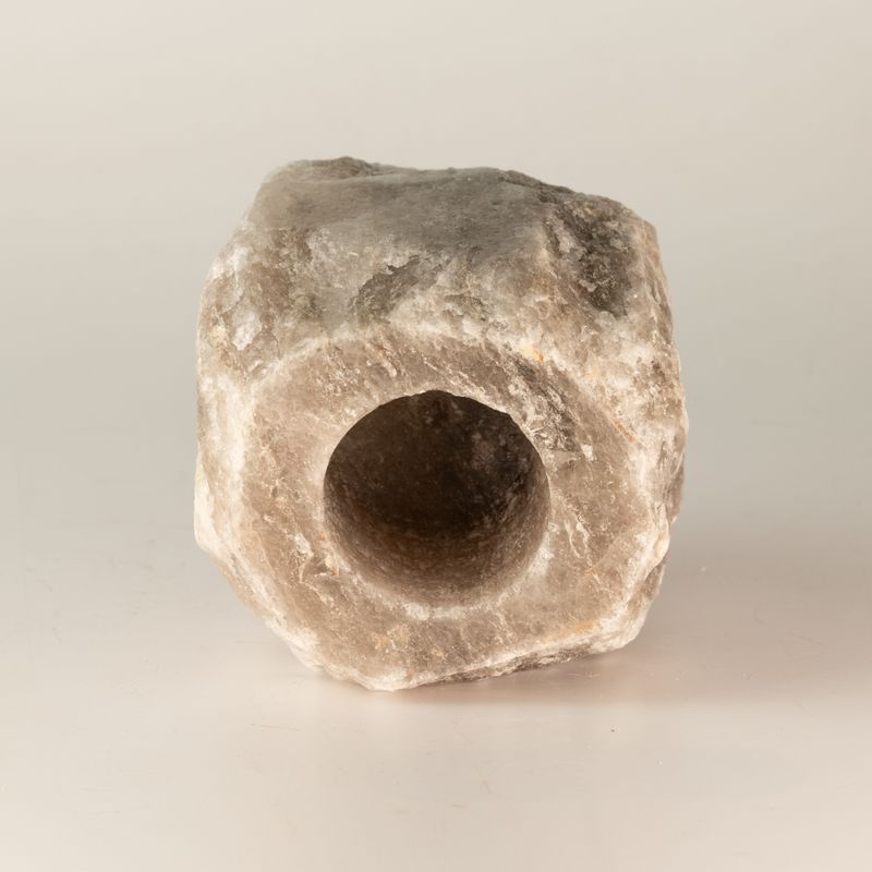 Porte-bougie en sel gris 600-800 g