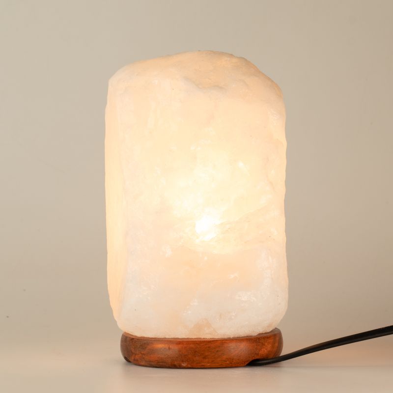 Lampe de sel de l'Himalaya en cristal - et socle environ 3 à 5 kg