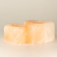 Porte-bougie en sel à deux cœurs 1 kg