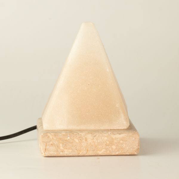 Lampe de Sel Pyramide Blanche USB 9cm (LED multicolor)