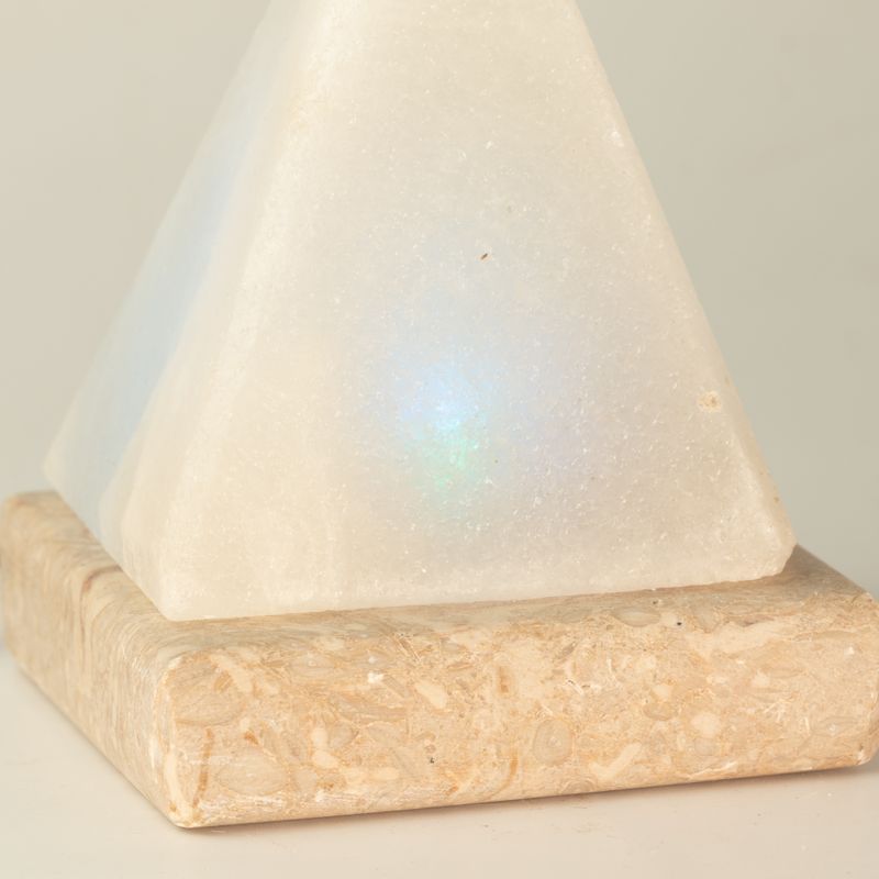 Lampe de sel USB en pyramide blanche de qualité - 9 cm (multicolore)