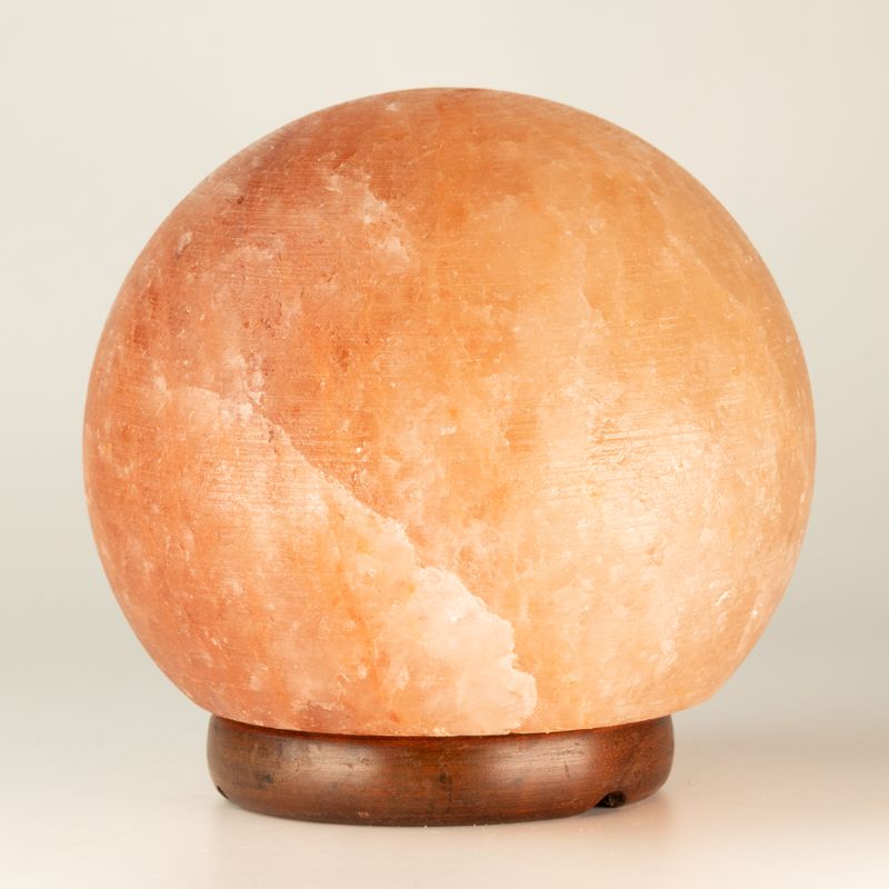 Lampe de sel en boule - Grand socle en bois 3-4 kg