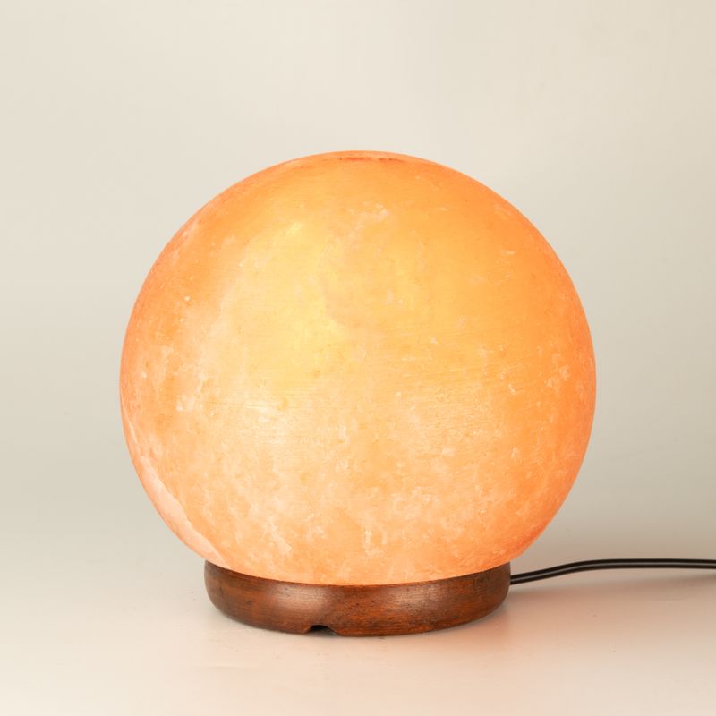 Lampe de sel en boule - Grand socle en bois 3-4 kg