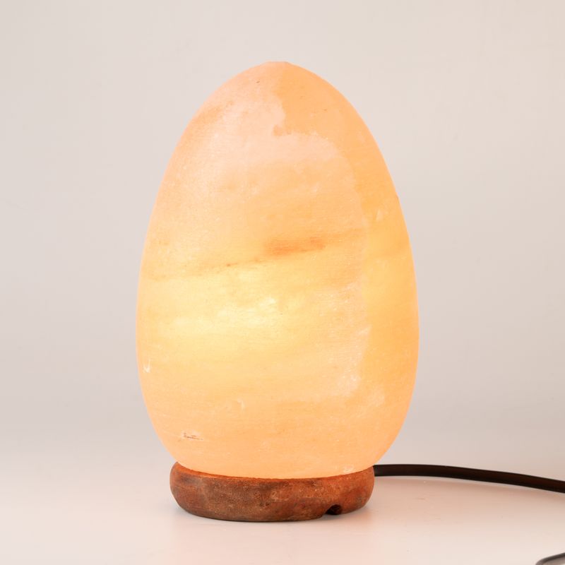Lampe de sel en forme d'œuf - Base en bois