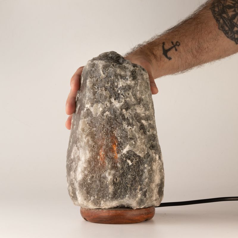 Lampe de sel naturelle grise de l'Himalaya - 3-5 kg