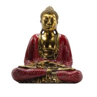 Bouddha rouge et doré - Très grand 40 cm - Duyana Mudra (Méditation)