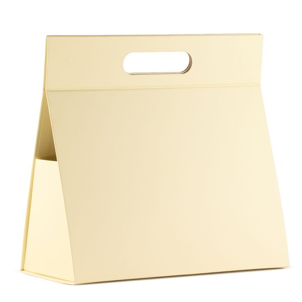 Boîte cadeau à plat - Grande boîte à main (28 x 12,5 x 26 cm) - ivoire