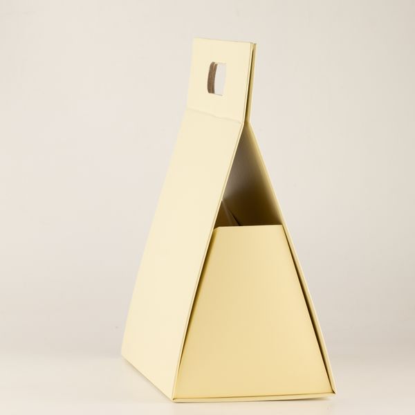 Boîte cadeau à plat - Grande boîte à main (28 x 12,5 x 26 cm) - ivoire